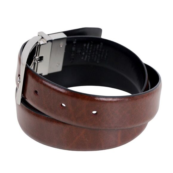 Nordstrom BLACK BROWN REAL LEATHER 1 1/8"Wd REVERSIBLE CASUAL DRESS BELT 38 (13M - Picture 3 of 16